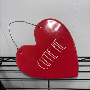 Rae Dunn Red Heart 'Cutie Pie' Ceramic Wall Decor